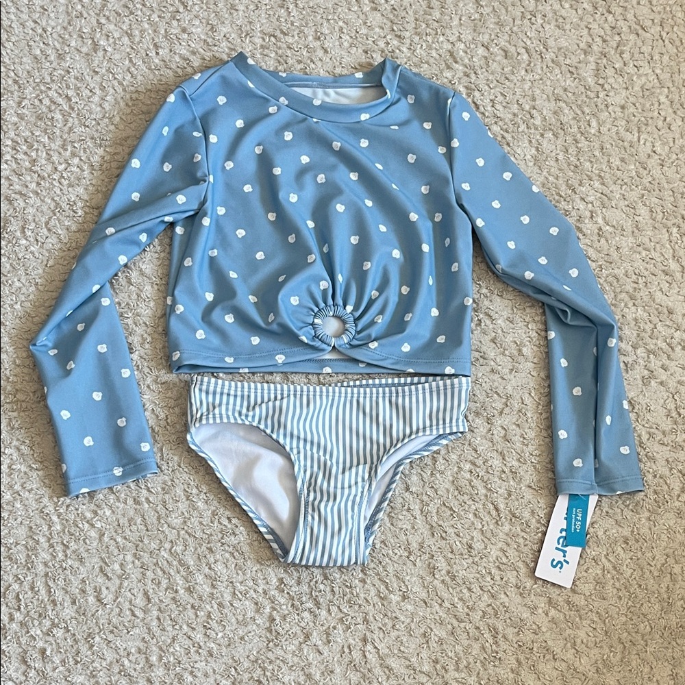 Carter's Blue Polka Dot Rashguard Set